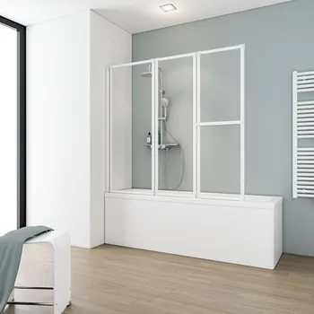 1518 mm, 1400 mm, Alu-Natur, Softline hell (Kunstglas), Anschlag: links