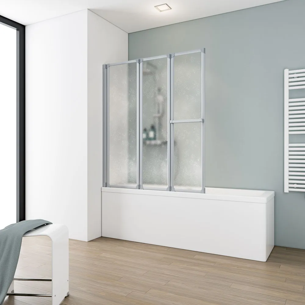 1268 mm, 1400 mm, Alu-Natur, Softline hell (Kunstglas), Anschlag: links