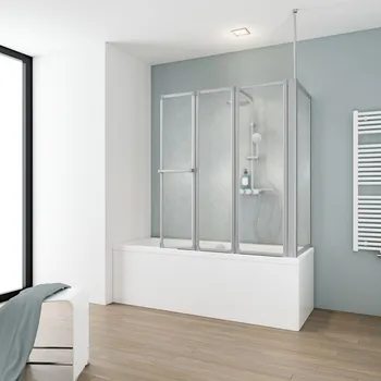 700x1288 mm, 1400 mm, Alu-Natur, Softline hell (Kunstglas), Anschlag: links